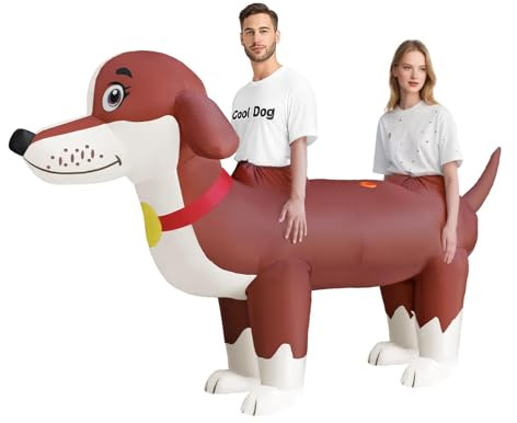 Candyhouse Costume gonflable pour chien teckel pour adulte - 2,55 m - Costume amusant pour adulte - Costume de carnaval et cosplay