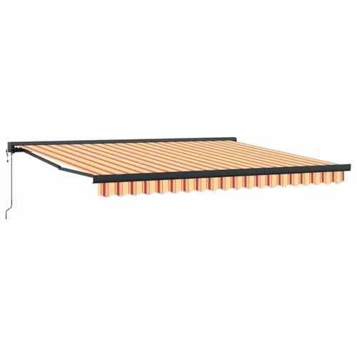 LMTYOENFG Toldo extensible para patio y jardín, toldo articulado 400 x 300 x 165 cm, toldo manual de brazo abatible, protección solar de metal resistente y tela, amarillo y naranja