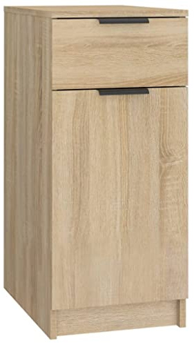 LMTYOENFG Armario de oficina de roble Sonoma, 33,5 x 50 x 75 cm, armario de escritorio de madera con cajón y compartimentos, contenedor de pie para archivos y documentos en la oficina en casa