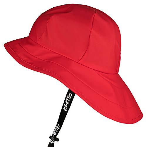 AWHA Sombrero de Lluvia Rosso/Unisex - Gorra Impermeable de ala Ancha y Orejeras