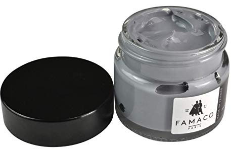 Famaco Leather Repair & Dye Cream | Self Seal Colourant for Quick and Easy Repair | Suitable for Sofas, Leather Car Seat, Shoes, Handbag, and More (Light Grey)