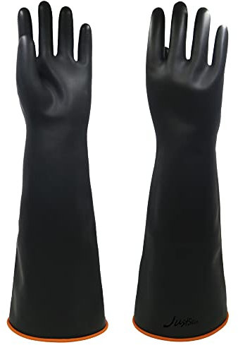JustSeen Heavy Duty Rubber Gloves, 18‘’ Chemical Resistant Gloves, XL