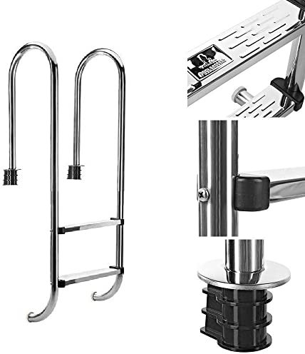 Bc-elec - Escalera de piscina PL002 con 2 peldaños de acero inoxidable 304SS, 133 cm, escalera de piscina con 2 peldaños.