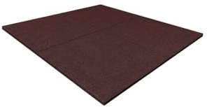 JARDIN202 - Loseta de Caucho Antivibración | Especial para Exterior y Gimnasios | Suelos Infantiles | Fitness | 100 x 100 x 4 cm (Roja)