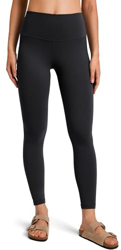 Colorfulkoala Women's Dreamlux High Waisted Workout Leggings 25 Inseam 7/8 Length Yoga Pants (L, Black)