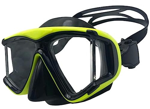 YEESAM Myopie Gafas de Buceo con dioptrías de visión ancha Resina Máscara de buceo Máscara de snorkel Gafas de snorkel Gafas de natación para adultos y niños Miopía (amarillo, -1,5)