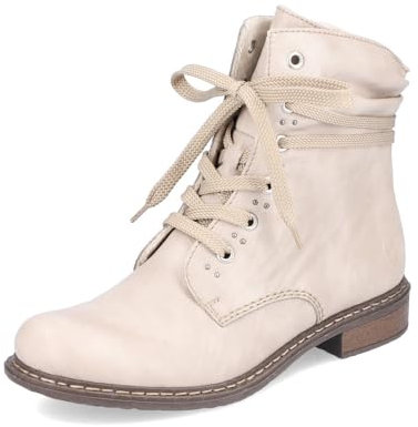 Rieker Damen Schnürstiefeletten 71218, Frauen Stiefeletten,schnürboots,reißverschluss,Stiefel,Bootee,Booties,halbstiefel,beige (63),38 EU / 5 UK