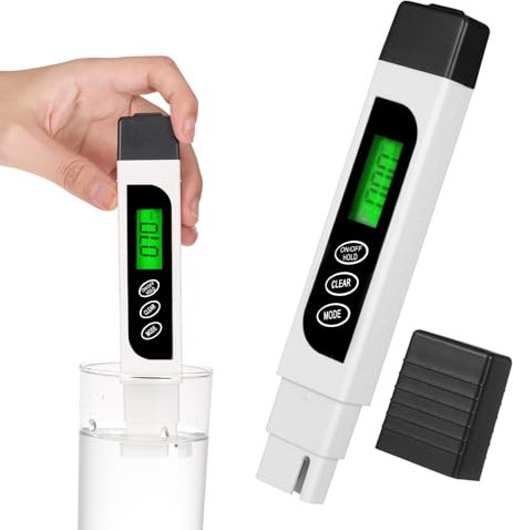 YUWJOOWEE 3 In1 Digitale Wasserqualitätstester, EC Meter und Temperatur PPM Meter, Handheld 0-9990 ppm TDS Measurement with LED Display für Wasser, Pflanzen, Trinkwasser, Aquarien