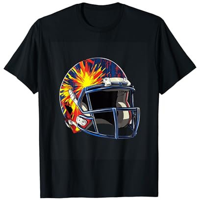 Dynamischer American Football Helm Grafik T-Shirt