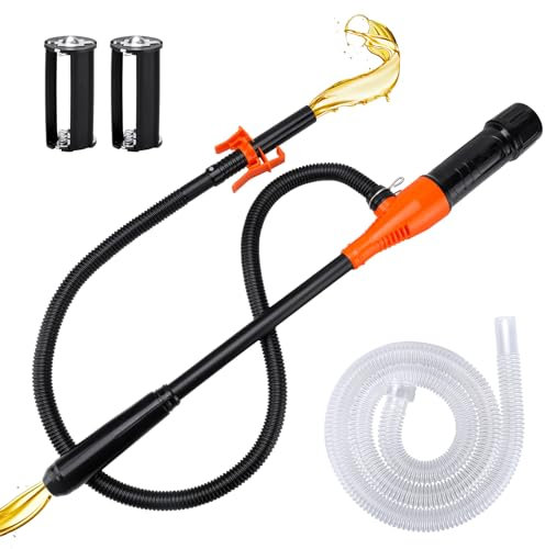 LOCOPOW Pompa di trasferimento elettrica, pompa di trasferimento liquidi a batteria, pompa di trasferimento carburante elettrica pompa a sifone portatile aspirazione automatica, pompa benzina gas 2,4