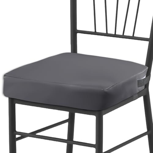 Sitzerhöhung Stuhl Kind, PU Waschbar Zerlegbar 3,34in SitzerhöHung Sitzkissen, 12,4 x 12,4in Sitzauflage Sitzerhöhung mit 2 Sicherheits Schnalle Gurt Tragbare KindersitzerhöHung Rutschfeste