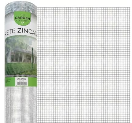 Rete Metallica Zincata Elettrosaldata Per Recinzioni Maglia Piccola Quadra 12,5x12,5 mm per Voliere Gabbie Uccelli Orti e Giardino Rotolo h.100 cm. x 25 mt.