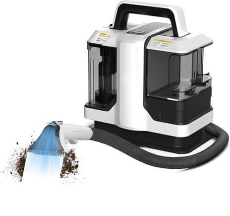 hzexun Shampouineuse,Détacheur nettoyeur de tache,Aspirateur Eau-Sec Forte Aspiration,Shampouineuse avec Réservoir d'Eau de 1080ml et Détergent de 800 ml pour canapé,Tapis,Rembourrage,Voiture