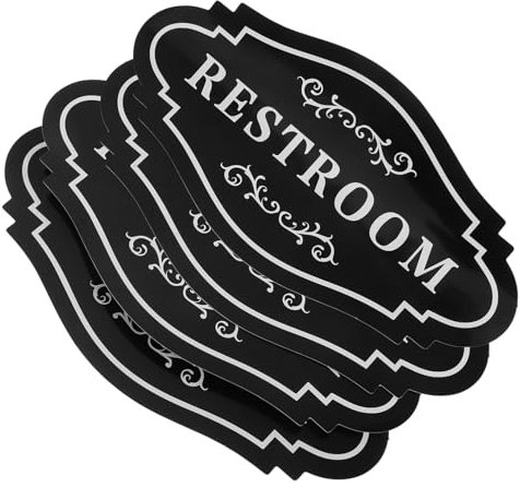 iplusmile 4pcs Restroom Identification Markers Washroom Sign Toilet Sign Decor Bathroom Vinyl Stickers for Business Label