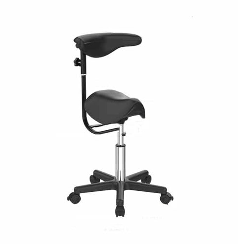 Sadelpall, Flyttbar Fåtölj, Höjdjusterbar Snurrpall, for Hem/Kontor/Skönhetssalong/Barbersalong, Bärande 130 kg