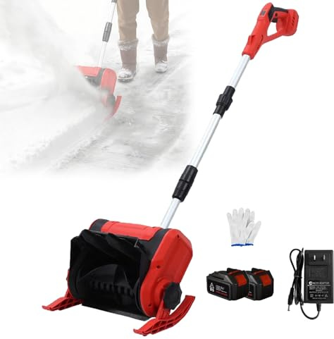 ORIDLECTAL Pala da Neve Elettrica, Spazzaneve a Batteria, Spala Neve con Batteria Ioni Litio 20V 4.0Ah, Larghezza Sgombero 32cm, Portata Neve 16cm, per Gradini