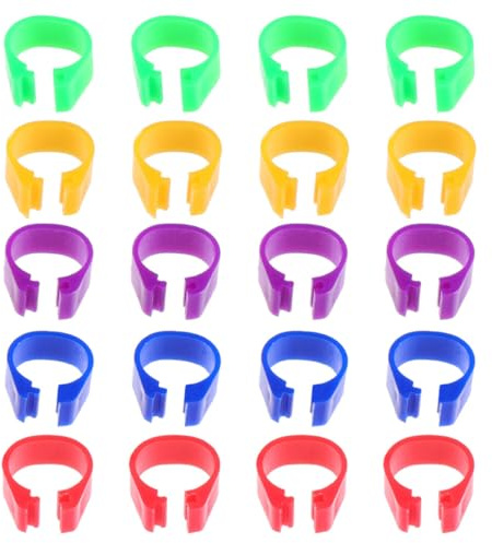 HOLIDYOYO Colorful Pigeon Leg Bands Clip 100Pcs Identification Rings Burr-Free Design Suitable for Pigeons Ducks and Small Birds