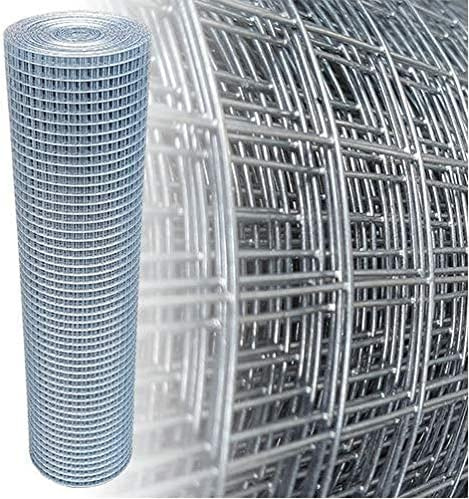 Garmix Rotolo di rete zincata per protezione uccelli/voliera/gabbia fori 19x19mm Diametro filo (50cm x 10m, 1,00mm)