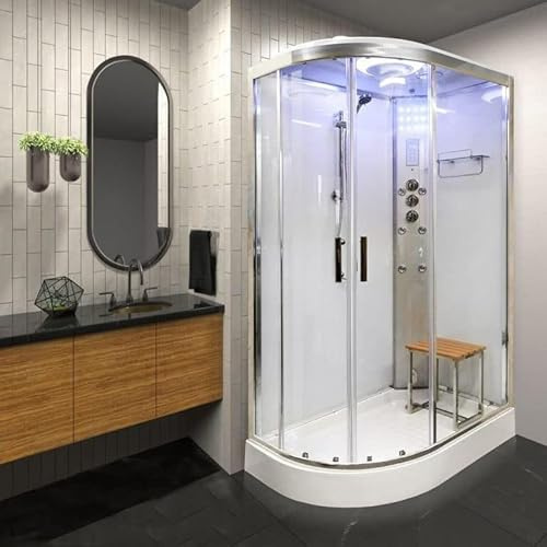 SS1200 Right White Steam Shower Cabin (1200 x 800 x 2200mm)