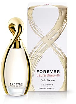 Laura Biagiotti – Forever Gold For Her Eau de Parfum für Damen 60 ml – Damenduft – Blumige, Orientalische Komposition – Weibliche und verführerische Noten – Skulpturaler Flakon in Infinity-Form