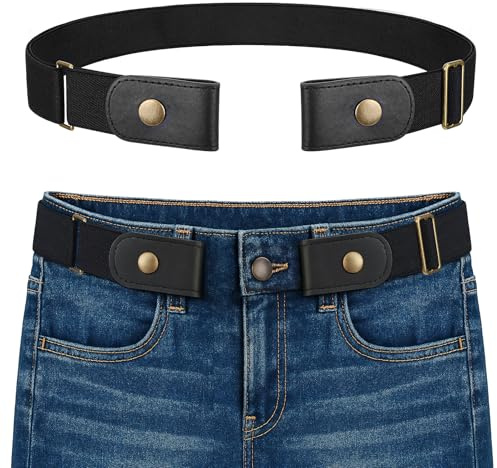 BELTROAD No Buckle Invisible Belt for Men Elastic Black Pant Waist Tightener Stretchy Belt for Women