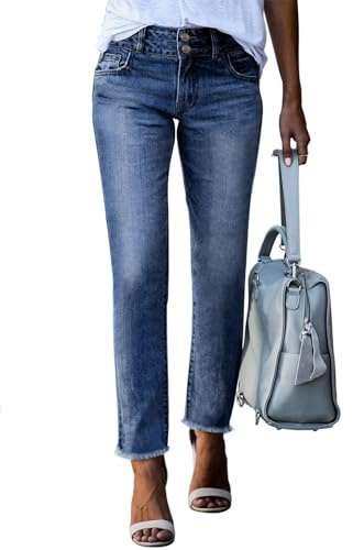 Sidefeel Jeans for Women Straight Leg Denim Pants Sky Blue Size 12