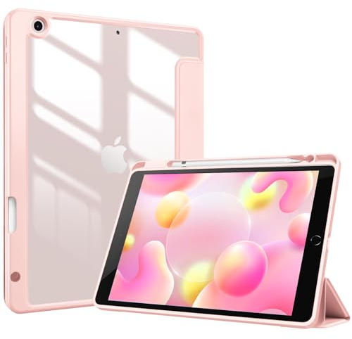 ProCase Funda para iPad 10.2 Pulgadas 9 2021/8 2020/7 Gen 2019 Generación, Carcasa Dura Cubierta Protectora Tapa Inteligente Plegable para 10.2 iPad 9/8/7 -Rosa