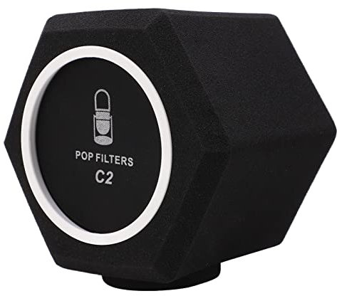 Professional Microphone Windscreen, 5 Sided Sealing Design Reduction Wind Shield Pop Filter, for Recording Studios Microphones, High Density Noise Reduction Sponge