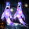 LEMESO 2 Piezas Calcetines de Viento de Fantasma Decoración Halloween Mangas De Viento con Luces LED Decoración Halloween para Exterior Jardín Palcón