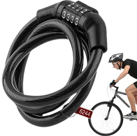 Fahrrad-Zahlenschloss, Reitkombinationsschloss, 4-stelliges Fahrradschloss, Außen-Diebstahlschutz, tragbares Rollerschloss, Fahrradzubehör