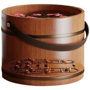 RR-YRN Wooden Foot Spa Tub with Massager and Handle Foot Basin for Soaking Feet for Home Sauna Spa Accessory Wooden Bathing Bucket