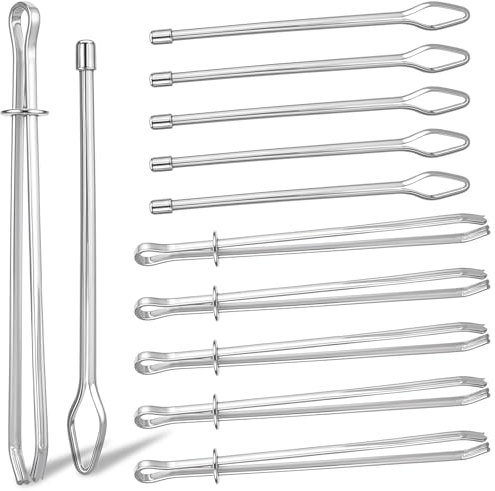AOZUO 10 Stück Nadeleinfädler,Einfädelhilfe Nähmaschine,Einfädler Tweezer Elastische Kordel Stahl Durchziehnadeln Elastikband Haushalt Crafting Seil Schnur Ziehen Gewindewerkzeug für DIY