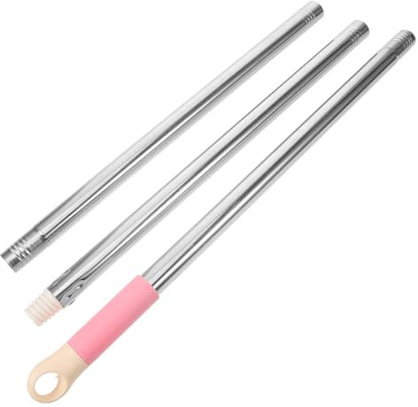 Cabilock Mango De Fregona y Palo De Escoba Inoxidable 123 Cm Tres Secciones Acero Inoxidable Ajuste Seguro Hogar Limpieza Repuesto Versátil