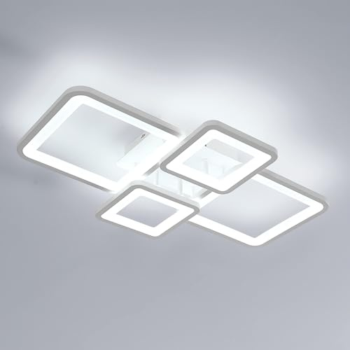 Mckalen Lámpara de Techo LED Moderna, 56W 6300LM Plafon Led Techo Cuadrada Design, Blanca Lámpara de Techo para Salon Comedor Cocina Dormitorio Sala de Estudio,6500K Blanco Frio