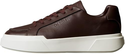 Calvin Klein Cupsole Sneaker Hombre Chunky Lace Up de Piel, Marrón (Bordeaux/Vaporous/Granite Road), 41