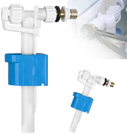 Yunlaishaocer Valve de remplissage pour évier, valve de remplissage WC G3/8 et G1/2, valve de remplissage latérale universelle, quantité d'eau réglable, économie d'eau, pièces de rechange pour la