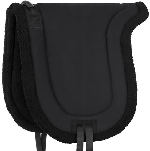 Start Fun Reitpad mit Haltegriff – Bareback Pad für Reiten ohne Sattel – Reitkissen mit Steigbügelriemen – rutschfest & bequem – für Anfänger, Kinder & Freizeit (Schwarz, Full (Warmblut))