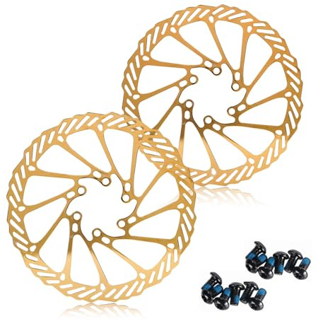 CNCLOL Bike Disc Brake Rotor 160mm 180mm 203mm, MTB Brake Disk Rotors for Mountain/Road/BMX/Gravel E-Bike (Blue/Gold/Colorful)