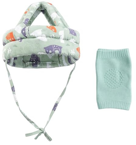 1 Set Baby Head Protector and Knee Socks, Toddler Helmet Age 2-3 and Head Protection for Baby, Baby Helmet with Protective Gear for Active Toddlers and Infants Learning to Walk and Crawl Safely