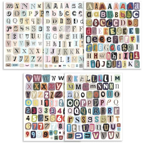 KFHENSOMR 372PCS Magazine Letter Sticker, Vintage Scrapbook Small Alphabet