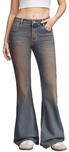 vittorio y Jeans Donna Zampa Elasticizzati Push Up, Effetto Modellante, vestibilità Slim, Stile Casual ed Elegante (IT, Testo, L, Regular, Regular, RUGGINE)