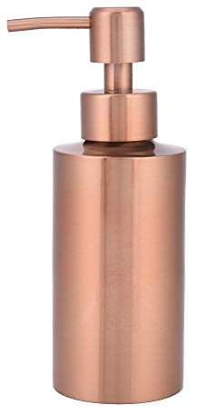 Fdit Stainless Steel Soap Dispenser, Elegant Manual Hand Pump Refillable Lotion Bottle for Kitchen Bathroom 304 Stainless Steel Rose Gold 250ml 1 Pack