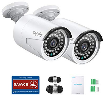 SANNCE PoE 3MP FHD Telecamera di Sorveglianza 2*Camera HD Resistenti alle Intemperie con LED IR Intelligenti Avviso Push APP Accesso Remoto