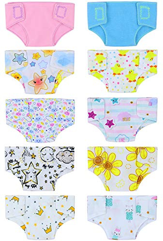 ZITA ELEMENT 10 Pcs Baby Doll Diapers for 14-16 Inch Baby Dolls Clothes Accessories