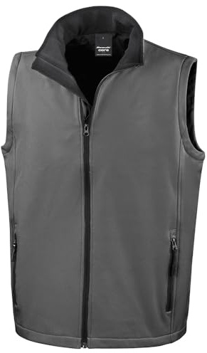 Result Printable Gilet Imbottito Uomo (4XL) (Grigio Antracite, Nero)