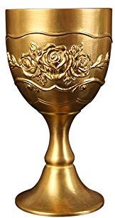 XXSC-ZC Bicchiere di Vino di Rame Puro, Vetro Cocktail Sherry liquore, Motivo a Mano, Modello di Fiore Intagliato, Calice in Stile Europeo Ottone Famiglia,50ML