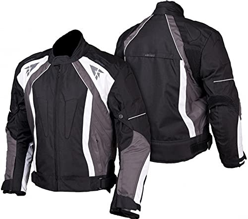 l&j Motorradjacke - Jacke mit herausnehmbaren Protektoren - Textil Motorrad Jacke Biker Chopper (3x_l)