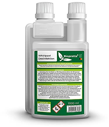 biopretta Reiniger für Whirlpool 1000 ml mit Dosierhilfe zur Reinigung Ihrer Whirlpools