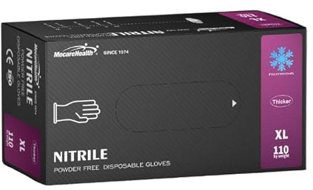 MocareHealth Disposable Thicker Purple Nitrile Gloves,5mil,Textured,Latex Free,Accelerator Free,Powder Free (110, Medium)