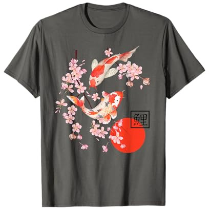 Cherry Blossom Koi Carpe Fish Japanese Sakura Art Graphique T-Shirt